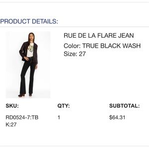 Johnny Was black denim, size 27 never worn.